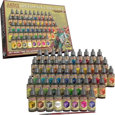 The Army Painter Speedpaint Mega Set 2.0 - 50 peintures acryliques Smart tropffläschchen - 18 ml d'encre acrylique pour modèles