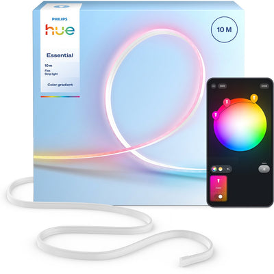 Bande LED Philips Hue Essential Flex - 10 m (bande LED 2 x 5 m) - néon coloré - dimmable - pliez dans n'importe quelle forme - contrôlez via notre application ou avec votre voix