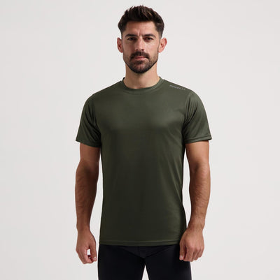 Rogelli promo chemise de running homme - manches courtes - vert armée - 3xl
