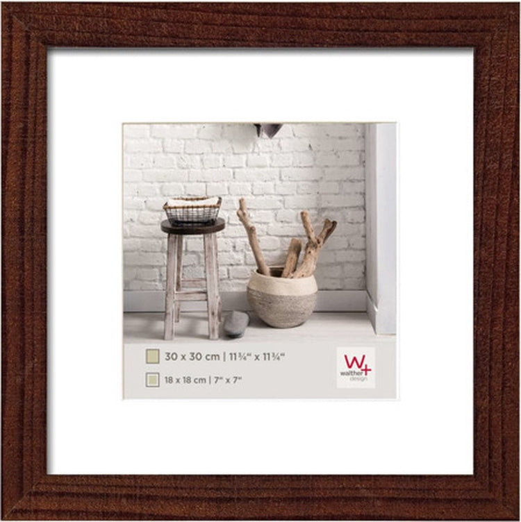 Walther home - cadre en bois - format photo 30x30 cm - noyer