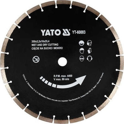 Disque diamant Yato - 24 dents - dia 350 mm - pour toute marque de scie à béton