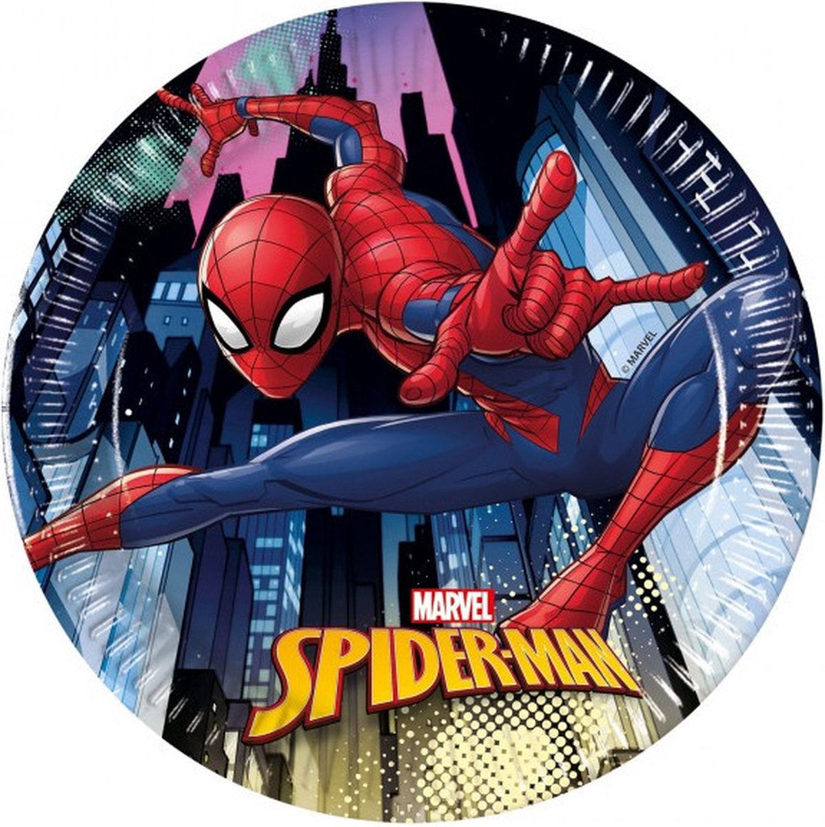 Procos assiettes de fête spider-man 20 cm papier bleu 8 pièces