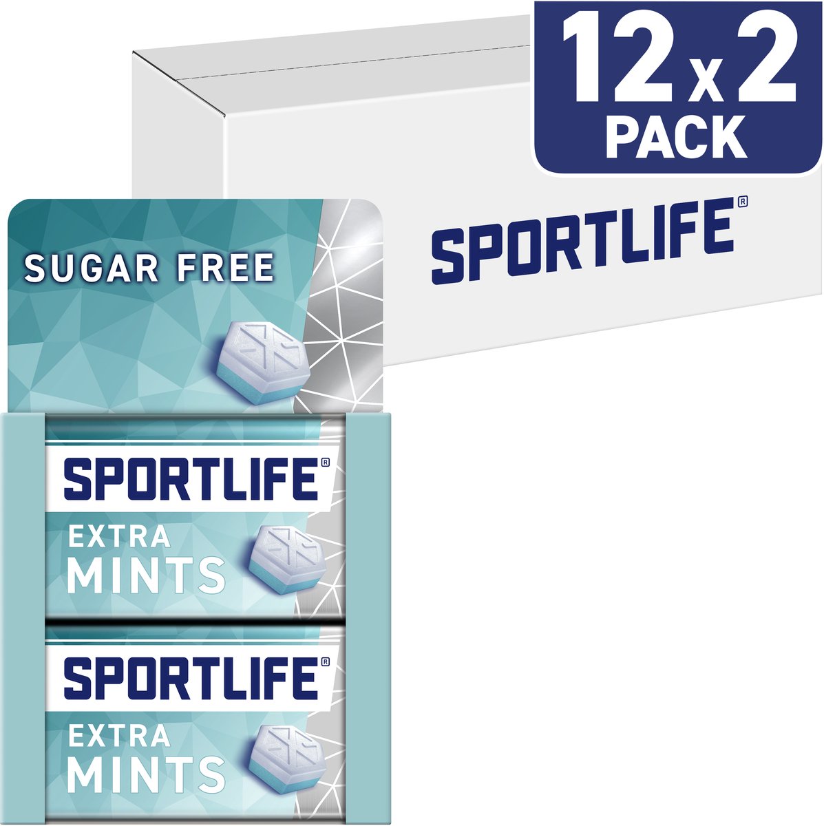 Menthes extra Sportlife - menthes sans sucre 2-pack - 12x (2x35g)