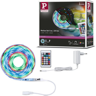 Paulmann bande led simple 5 mètres rgb motion - kit plug play - 10w - 12v - blanc - plastique