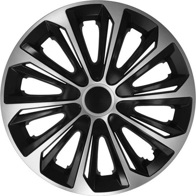 Nrm strong - enjoliveurs - taille 15 - duocolor : noir argent - 4 pièces