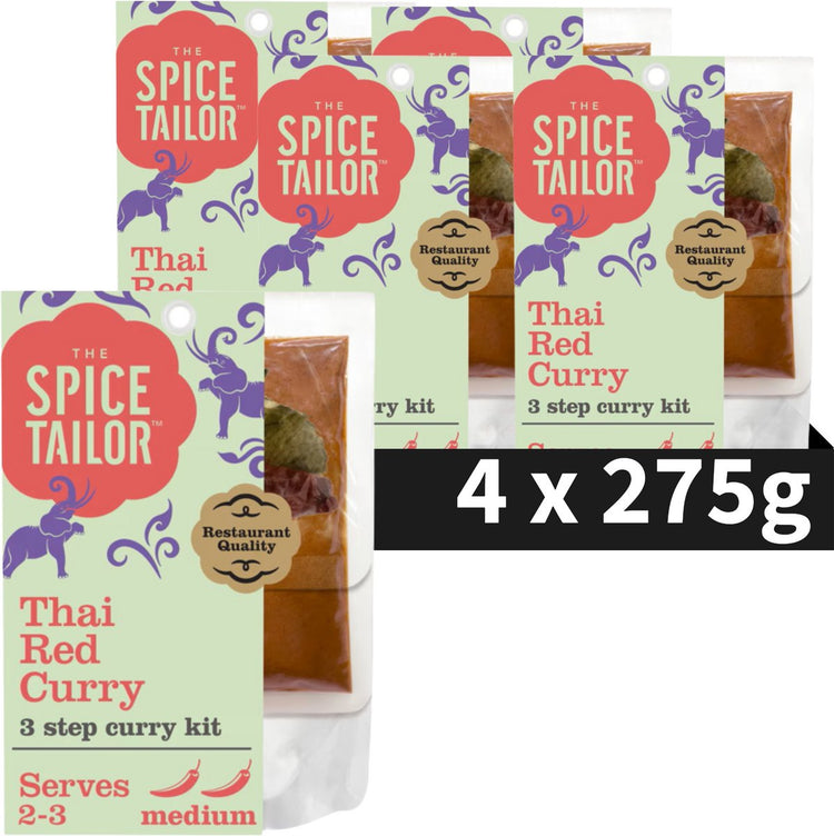 The Spice Tailor Thai Red Curry - Thai Curry - Forfait repas avec épices au curry rouge - Pack économique - 5 x 275 grammes