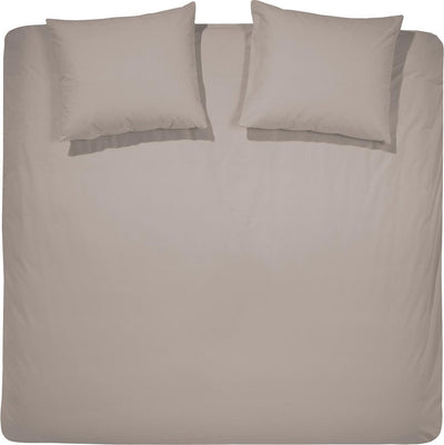 Housse de couette Cendrillon - 2 personnes - coton - lits jumeaux extra larges - 260 x 200 220 cm - taupe + 2 taies d'oreiller 60x70