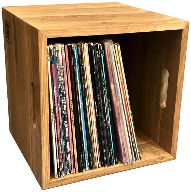 Boîte à musique designs boîte à disque vinyle en bois - chêne huilé (7 pouces)