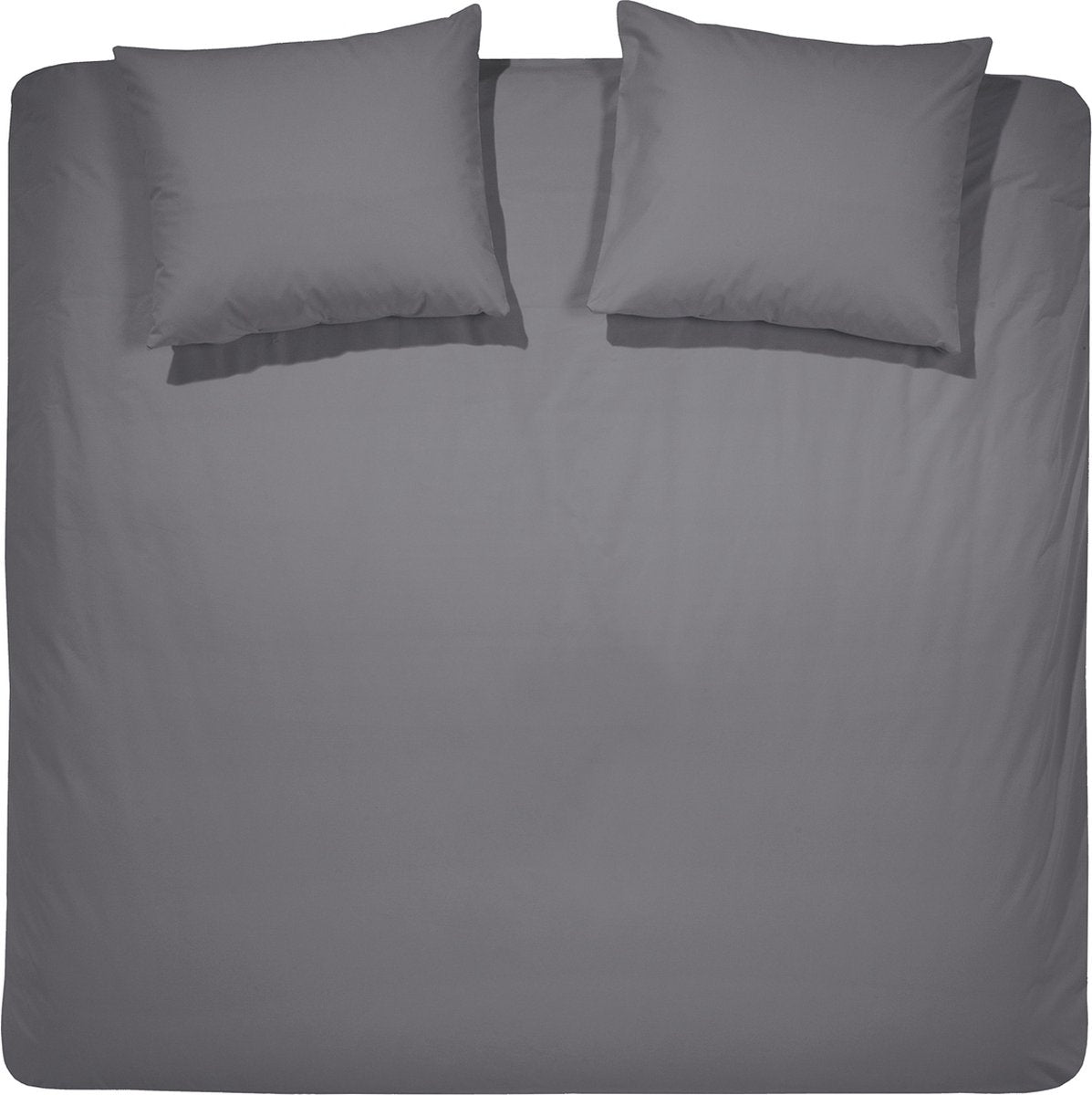 Parure housse de couette 2 personnes Cendrillon matin 200x200cm flanelle anthracite + 2 taies d'oreiller 60x70