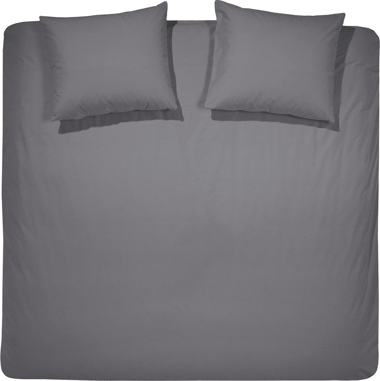 Parure housse de couette 2 personnes Cendrillon matin 200x200cm flanelle anthracite + 2 taies d'oreiller 60x70