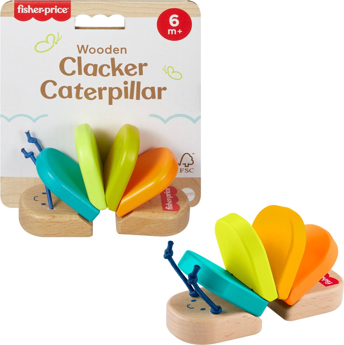 Chenille hochet en bois Fisher-Price