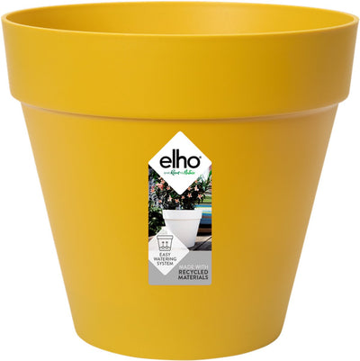 Elho loft urban round 20 - pot de fleur d'extérieur - ø 19,3 x h 17,5 cm - ocre