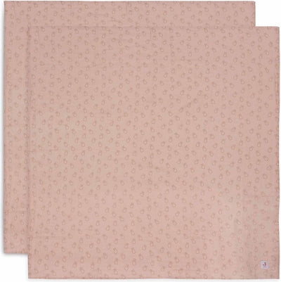 Jollein x Miffy - tissu hydrophile grand 115x115cm - emmaillotage - coton doux - 2 pièces - silhouettes miffy rose sauvage