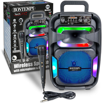Bontempi spa bontempi - caisse de résonance sans fil avec microphone et effets lumineux - haut-parleur - karaoké
