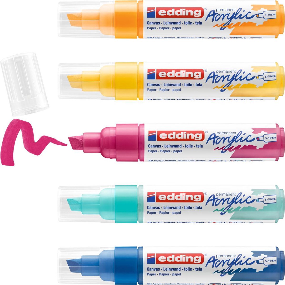 Edding 5000 • marqueur acrylique large ensemble de 5 pièces abstrait