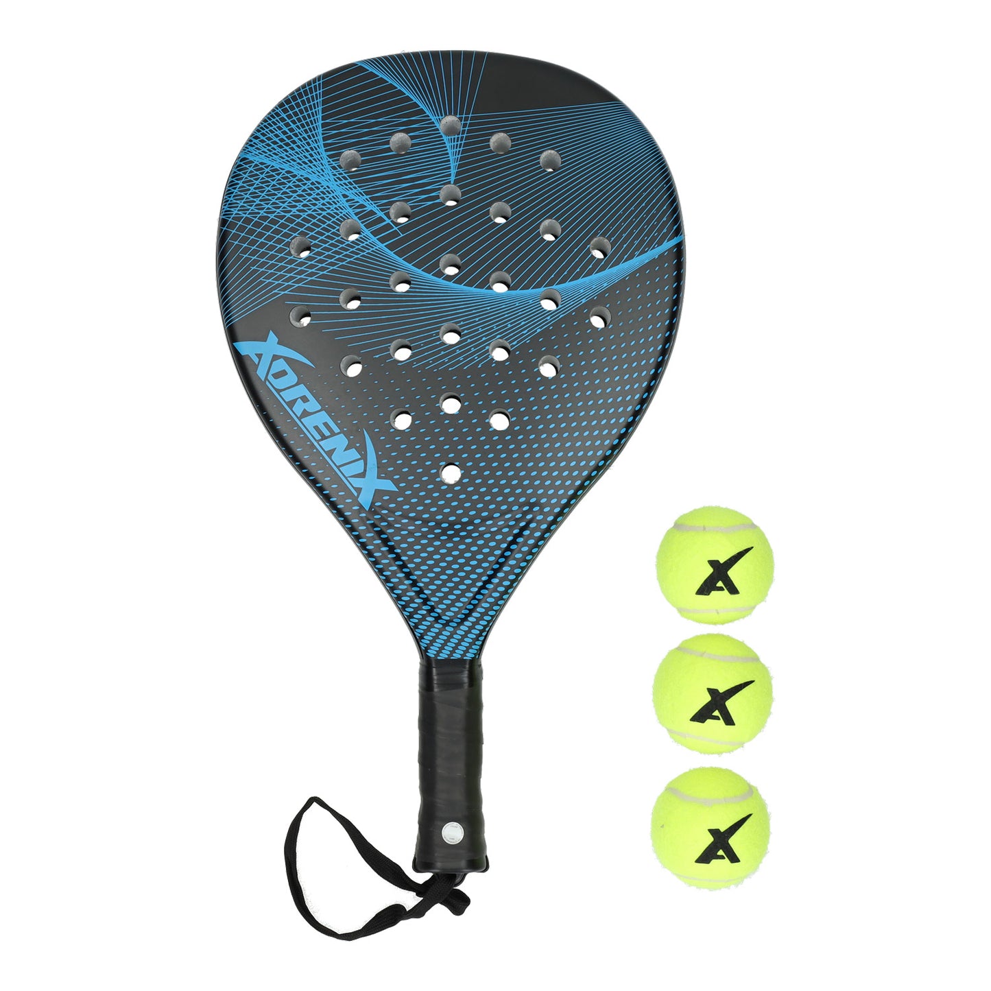 Racket de set Adrenice Padel avec 3 balles - bleu