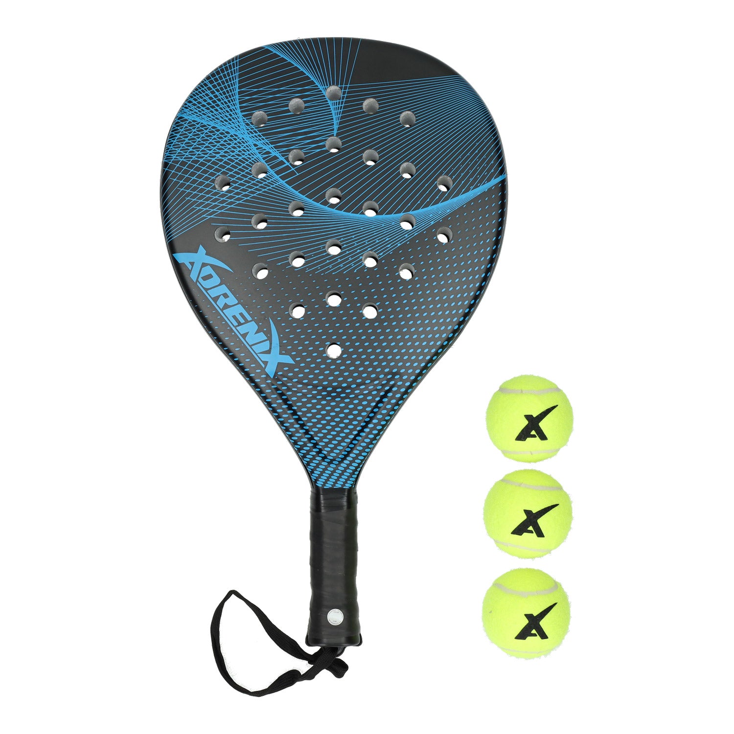 Racket de set Adrenice Padel avec 3 balles - bleu