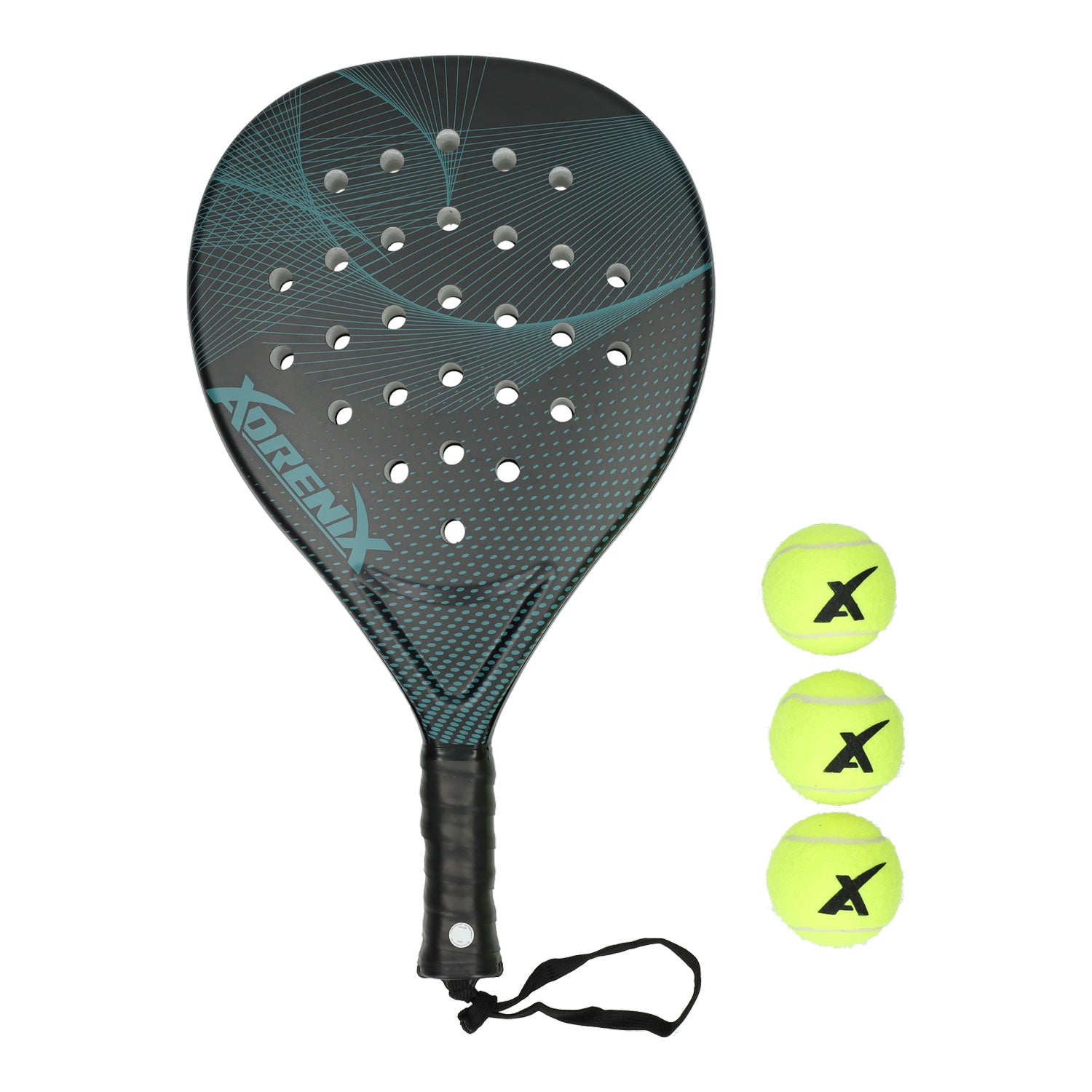 Racket de set Adrenice Padel avec 3 balles - vert