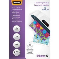 Pochettes de plastification Fellowes 5396403 80 microns transparentes paquet de 25