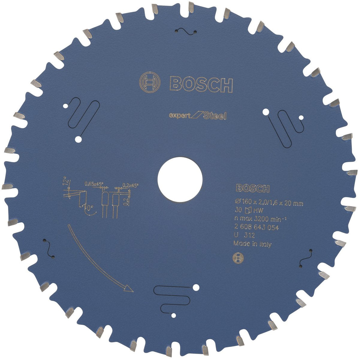 Bosch lame de scie circulaire expert pour acier 160 x 20 x 2,0 mm, 30