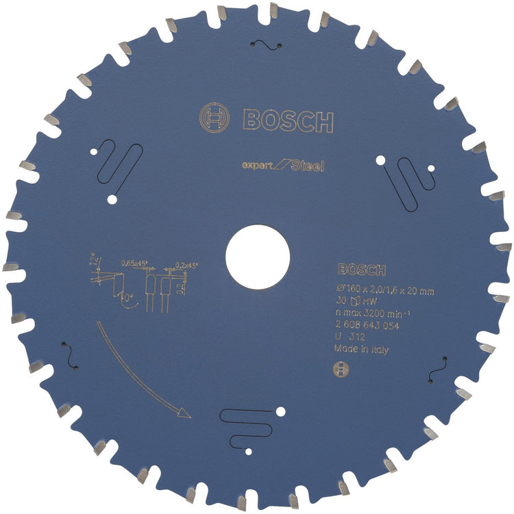 Bosch lame de scie circulaire expert pour acier 160 x 20 x 2,0 mm, 30
