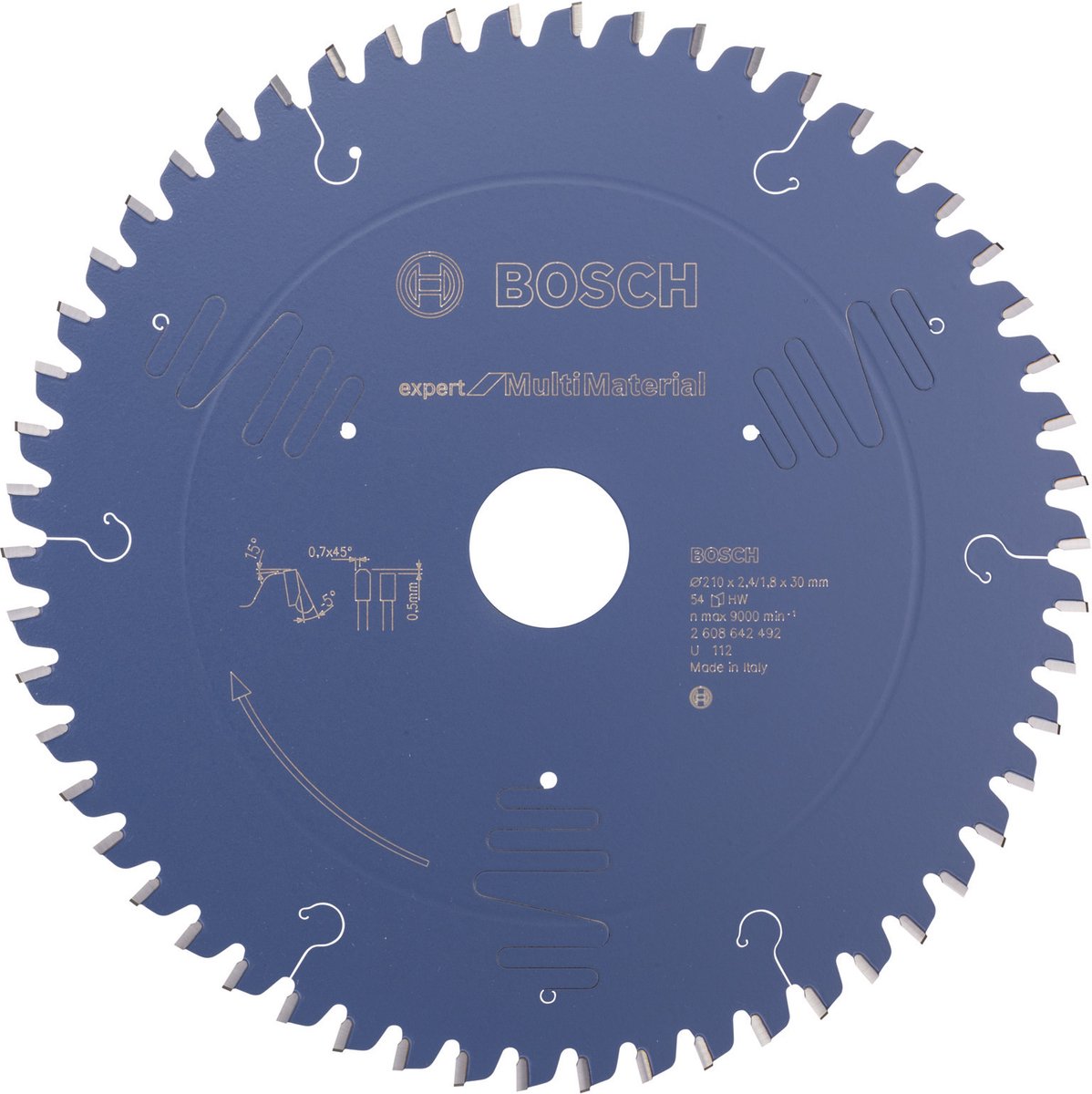 Bosch - lame de scie circulaire expert pour multi matériaux 210 x 30 x 2,4 mm, 54