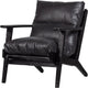 Fauteuil Woood Houston - cuir - noir - 86x71x71