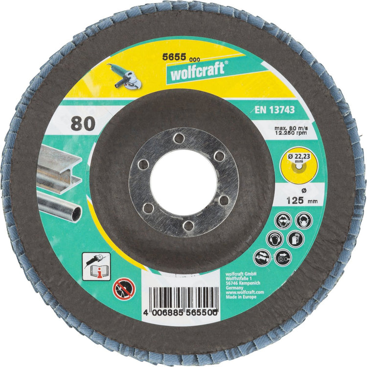 Wolfcraft - disque à lamelles ø 125 mm - disque à lamelles grain 80 - 5655000