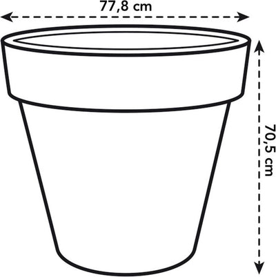 Elho pure round 80 - grand pot de fleurs pour l'intérieur et l'extérieur - en plastique recyclé - ø 77,0 x h 70,0 cm - lin blanc