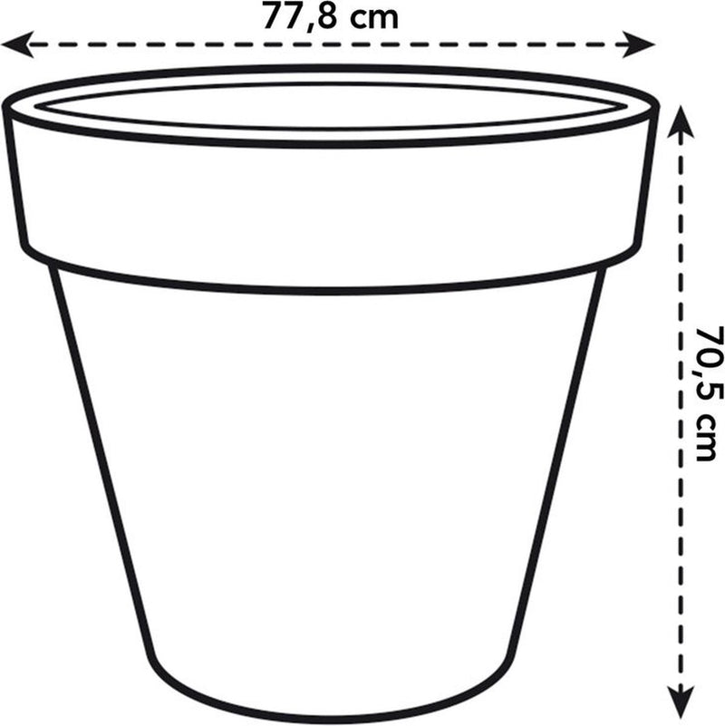 Elho pure round 80 - grand pot de fleurs pour l'intérieur et l'extérieur - en plastique recyclé - ø 77,0 x h 70,0 cm - lin blanc