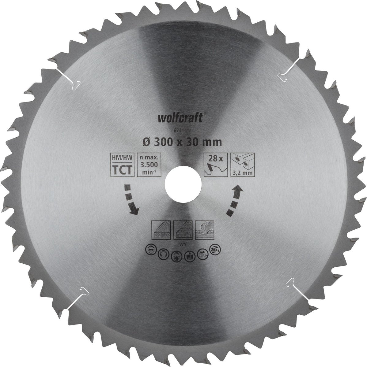 Wolfcraft - lame de scie circulaire pour table de scie 300x30mm - 28 dents - lame de scie pour scie à table - 6741000