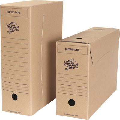 Boite d'archives jumbo box loeff's 3007 carton côtés collés fermeture bas