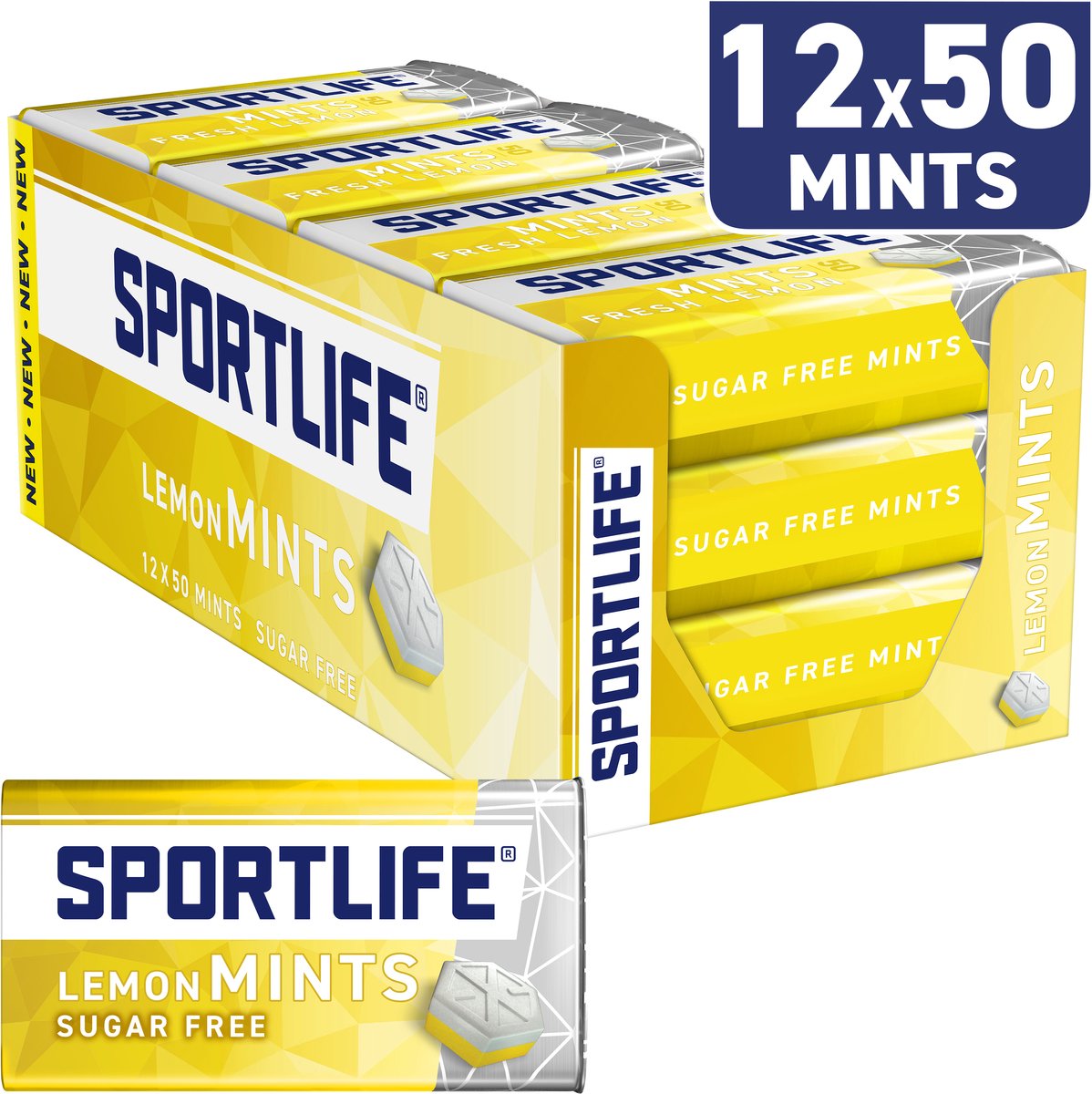 Sportlife menthes menthe citronnée - menthes fraîches sans sucre - 12x35g