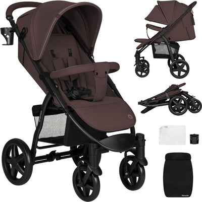 Lionelo buggy annet plus - léger pliable - grandes roues solides avec suspension - y compris chancelière, moustiquaire porte-gobelet - dossier réglable repose-pieds - poussette de la naissance jusqu'à 22 kg - landau