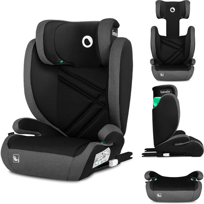 Lionelo Hugo i-size - siège auto - groupe 2 3 (3,5-12 ans 15 à 36 kg 100-150 cm) - isofix - 2 en 1 : réhausseur avec dossier amovible - appui-tête réglable - protection latérale avancée - mousse à mémoire de forme - lavable - assise confortable