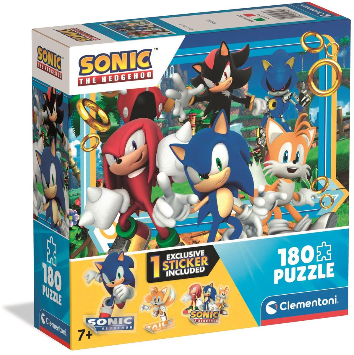 Clementoni - puzzle enfant - 180 pièces - sonic - puzzle à partir de 7 ans