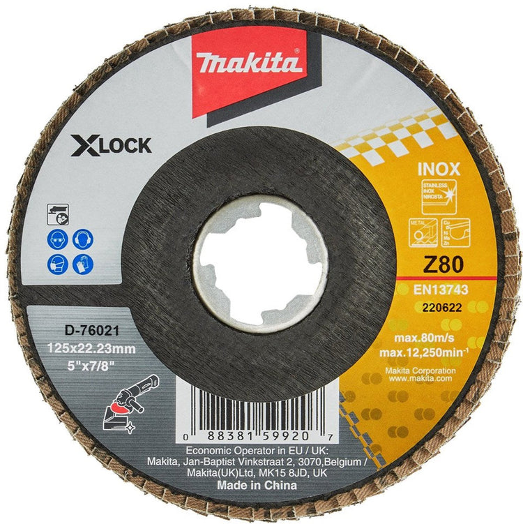 Accessoires Makita disque de ponçage à lamelles x-lock 125mm z80 - d-76021 - d-76021