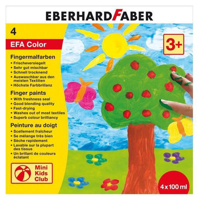 Peinture au doigt Eberhard Faber - couleur efa - 4 x 100 ml - assorti - ef-578804