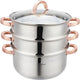 Klausberg 7735 - poêle à vapeur - 4 parties - 24 cm - 5 litres - inox - tous feux