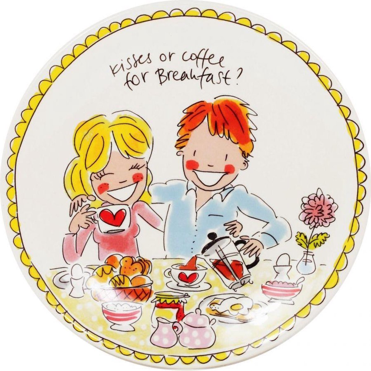 Assiette blonde Amsterdam 22 cm love - rattrapons notre retard
