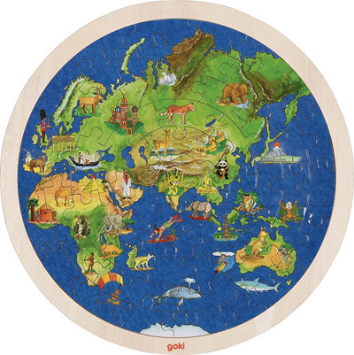 GOKI Globe de puzzle en bois à double face, 57e.