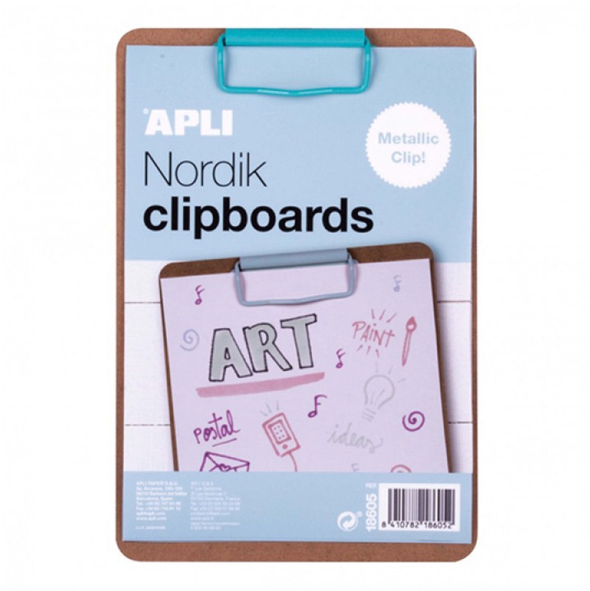 Apli Kids Presse-papiers en bois A5 bleu – Tableau d'écriture robuste pour enfants.