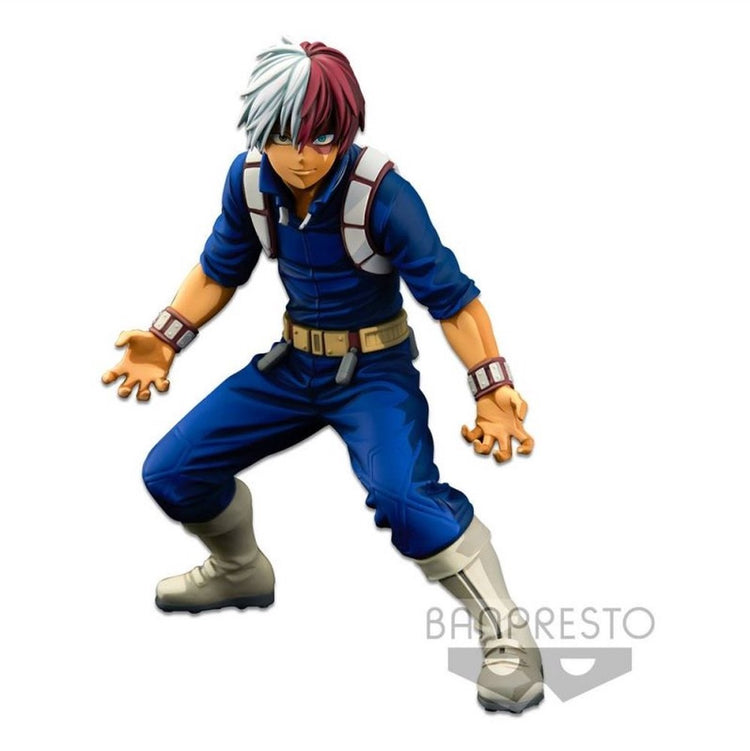 Banpresto co., ltd. my hero academia - figurine du monde banpresto académie de modélisation du colisée - pièce super master stars - figurine shoto todoroki (deux dimensions) 21 cm