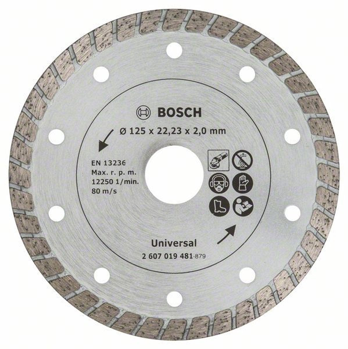 Bosch accessoires disque à tronçonner diamanté turbo, 125 mm ø - 2607019481