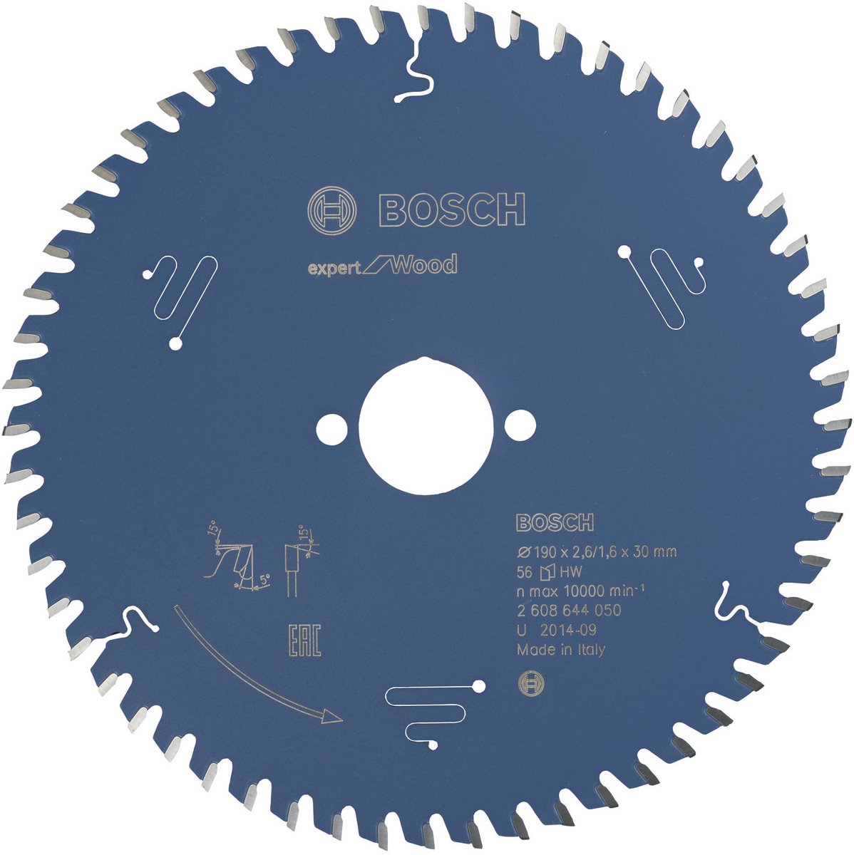 Lame de scie circulaire Bosch expert pour le bois 184x30x2,6 1,6x56 t