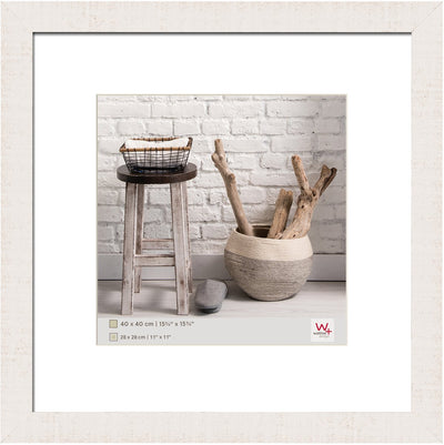 Walther home - cadre en bois - format photo 40x40 cm - blanc polaire