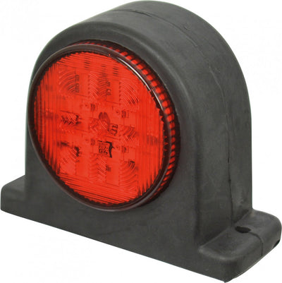 Feu de position LED Carpoint - droit - rouge blanc - 10-30 volts - 8 LED lumineuses - boîtier en caoutchouc - lampe LED ø 50mm - longueur de câble 20cm - dimensions de la base 67x84 mm