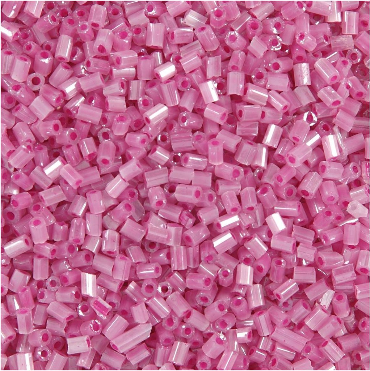 Creativ company perles de rocaille 2 tailles, d 1,7 mm, taille 15 0, diamètre du trou 0,5 mm, rose, 500 g 1 sachet
