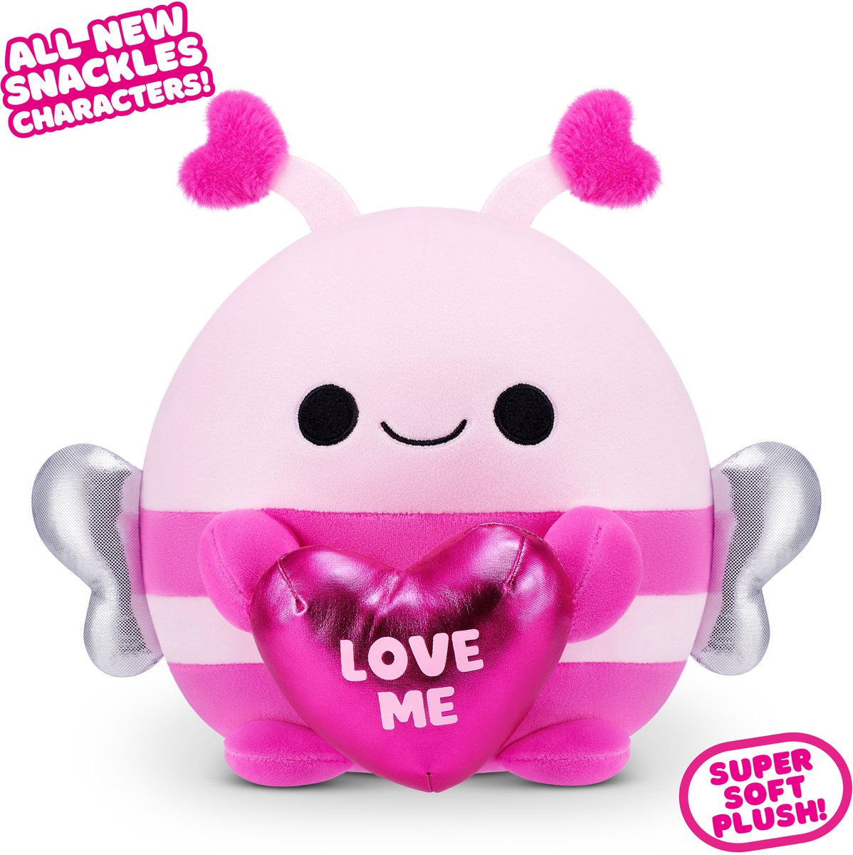 Peluche Snackles Saint-Valentin édition 8 pouces (bourdon avec chocolat en forme de cœur)