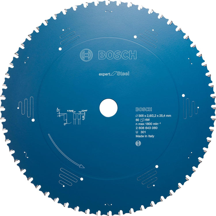Bosch lame de scie circulaire expert pour acier 305 x 25,4 x 2,2 mm, 60